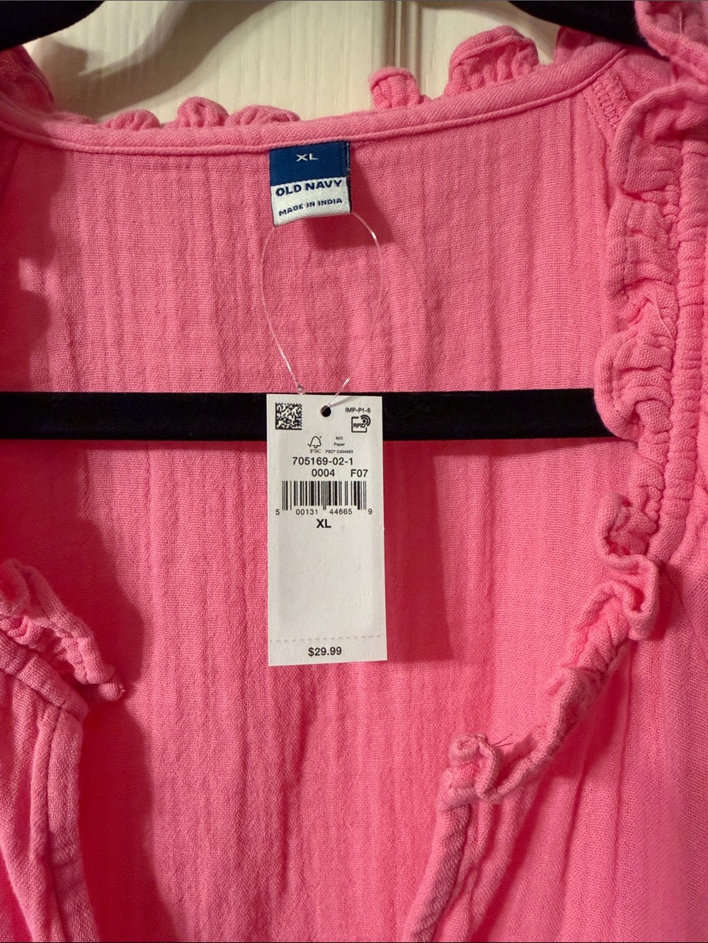 Old Navy Hot Pink Gauze V-Neck Mini Dress - Picture 2 of 5
